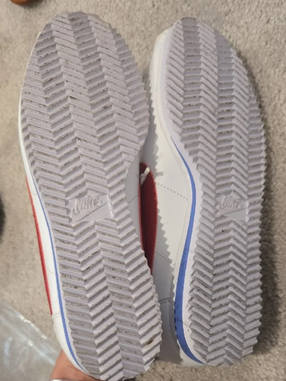 NIKE‎ Forrest Gump Cortez White/Red/Blue Leather Sneakers Size 8.5 Mens